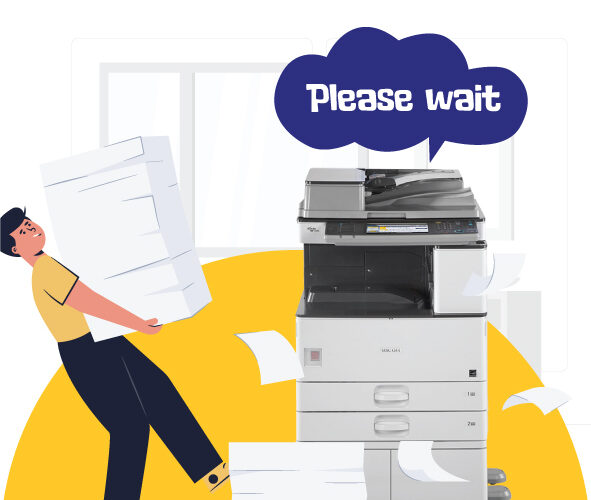 Máy ricoh báo please wait nguyên nhân và cách khắc phục
