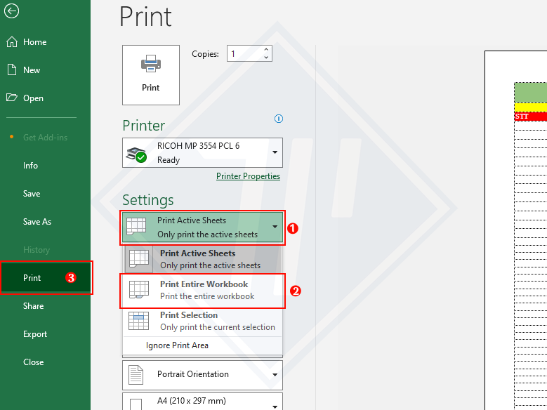 các bước in nhiều sheet trong excel