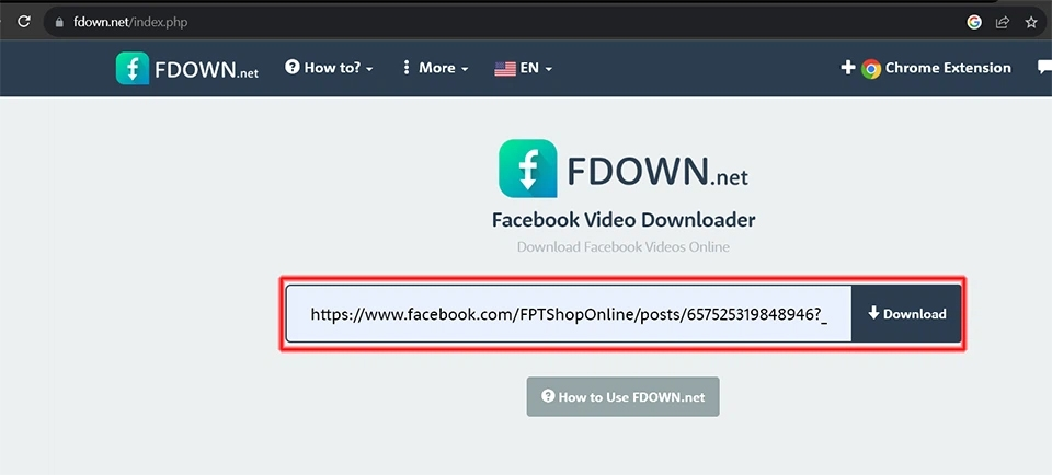 tải video Facebook về máy tính bằng Fbdown