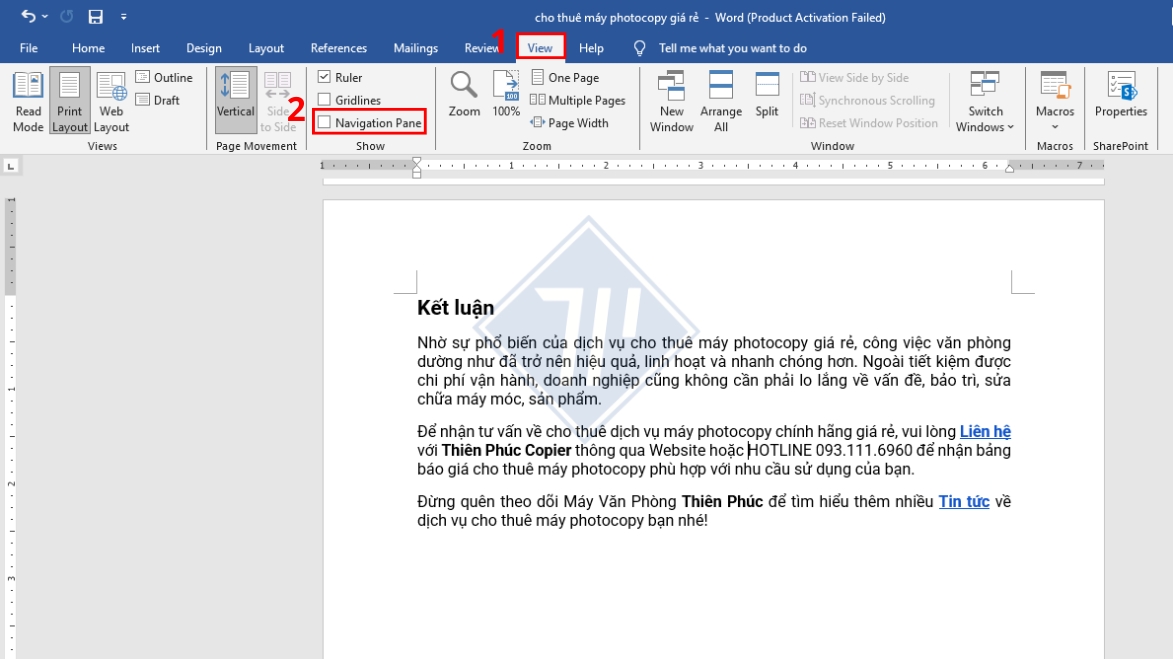 cách xóa trang thừa trong word​