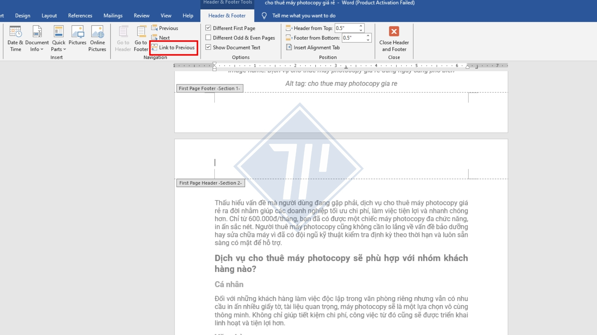 cách đánh số trang trong word 2010​