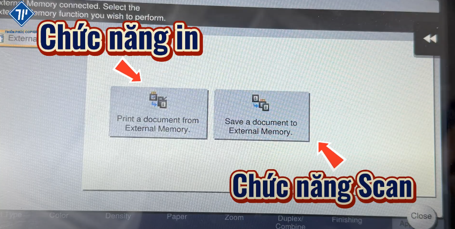 cách in và scan từ USB trên máy photocopy Konica 2