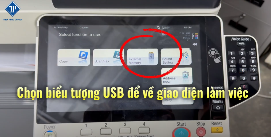 cách in và scan từ USB trên máy photocopy Konica 3