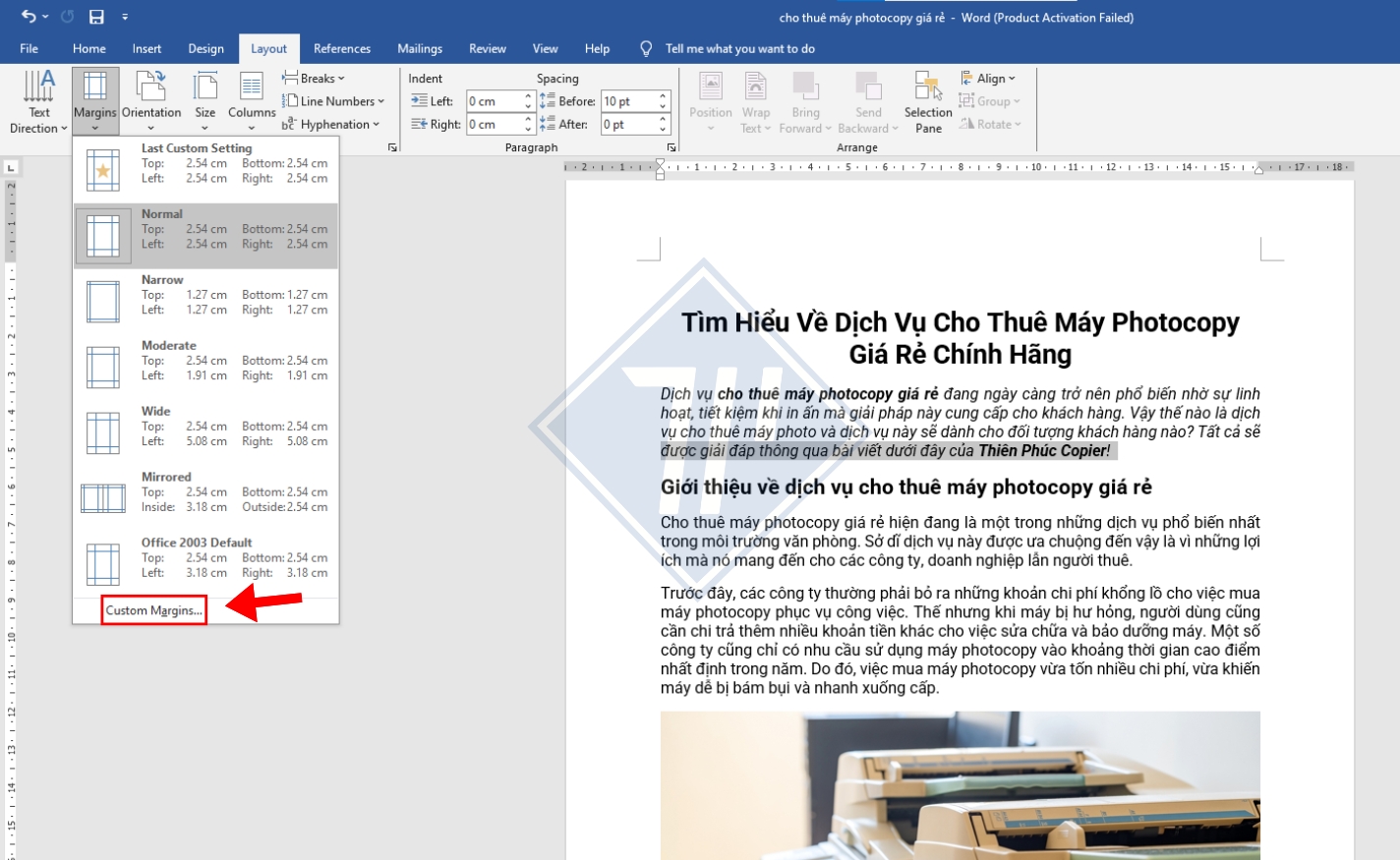 cách căn lề trong word chuẩn​
