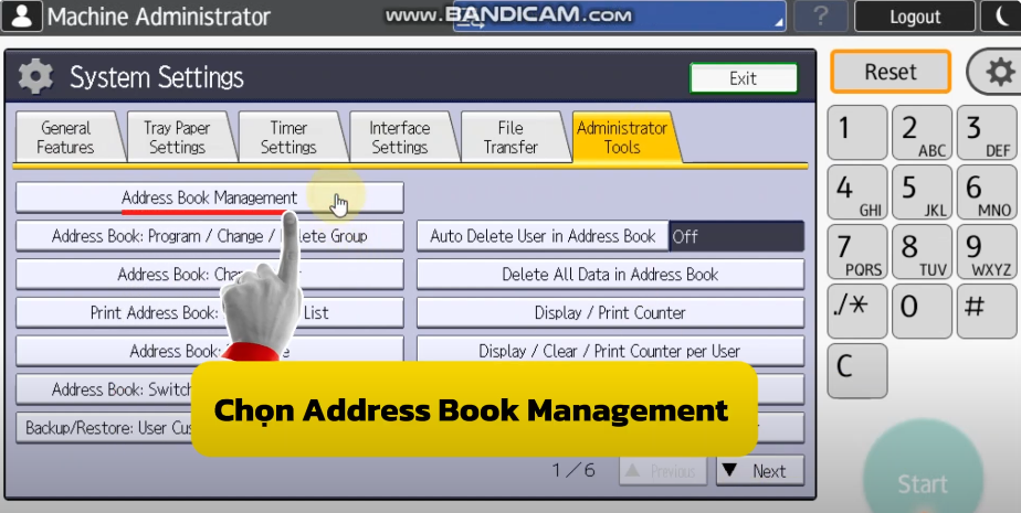 cài đặt user code trên máy photocopy ricoh 18
