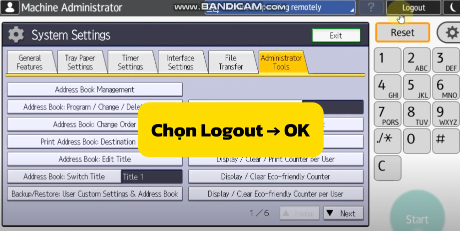 cài đặt user code trên máy photocopy ricoh 24