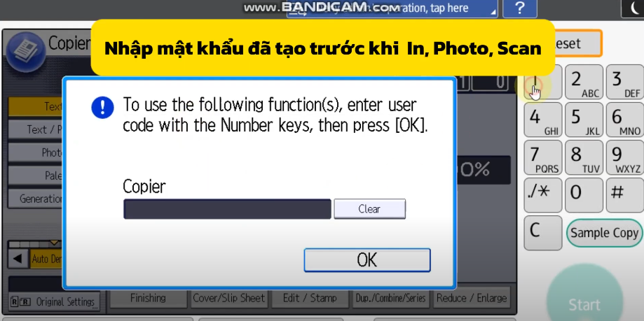 cài đặt user code trên máy photocopy ricoh 26