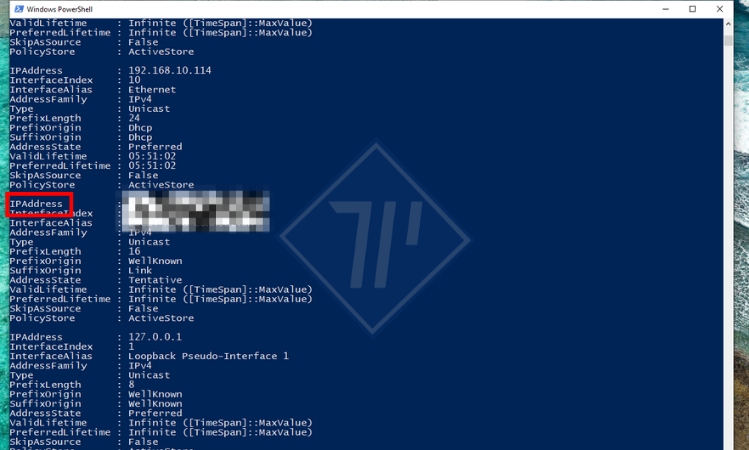 kiểm tra địa chỉ IP máy tính bằng Powershell