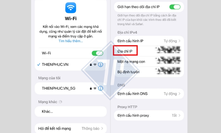 kiểm tra địa chỉ IP điện thoại iPhone
