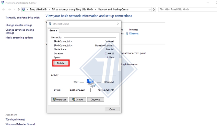 kiểm tra IP máy tính bằng Taskbar