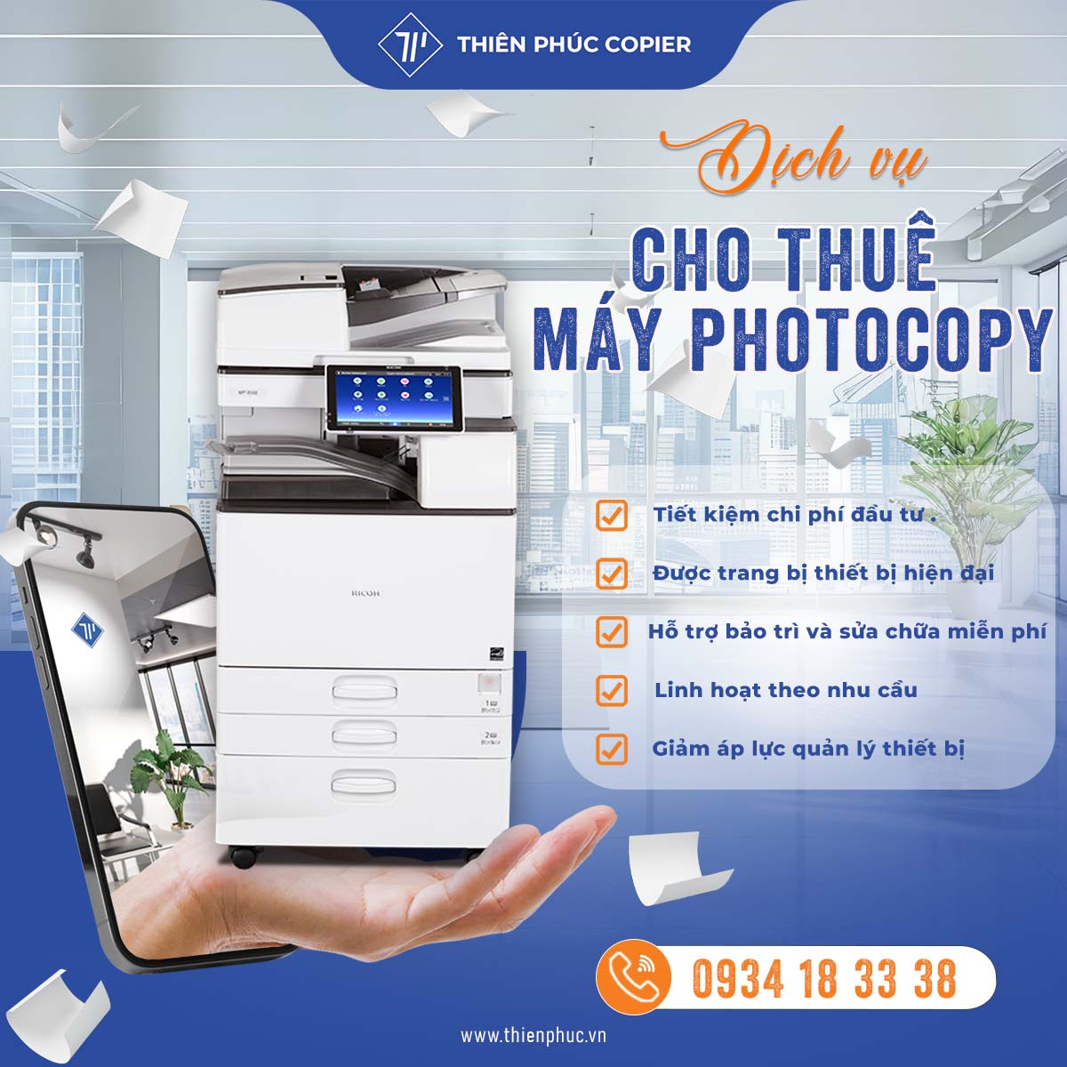 cho thuê máy photocopy máy in tại Long Thành