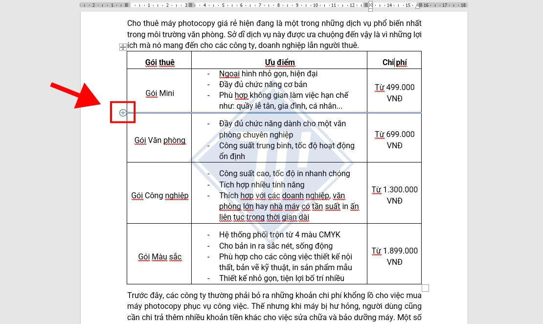 cách thêm hàng trong word​