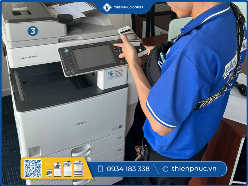 Cài đặt khổ giấy cho máy photocopy Ricoh 7001