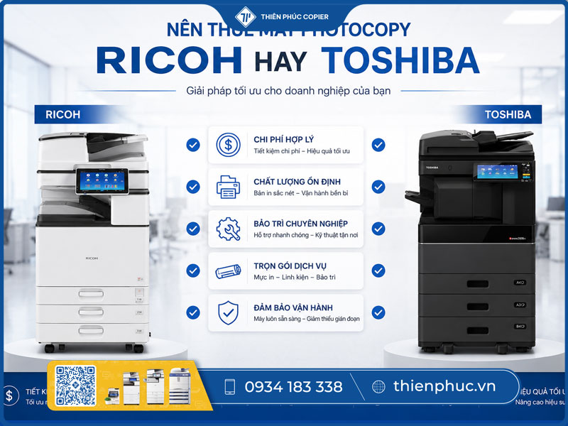 Nên thuê máy photocopy Ricoh hay Toshiba 
