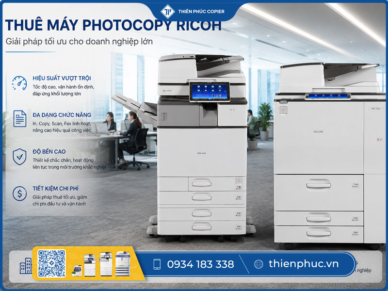 Thuê máy photocopy Ricoh công suất lớn
