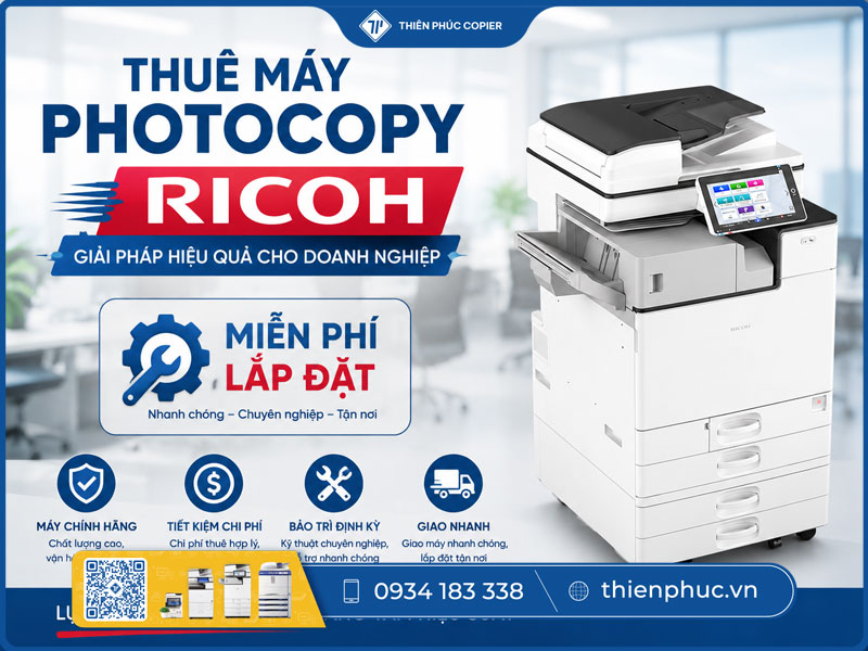 Thuê máy photocopy Ricoh miễn phí lắp đặt