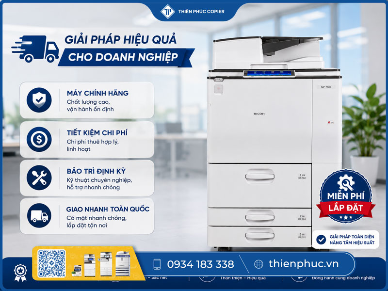 Thuê máy photocopy Ricoh miễn phí lắp đặt