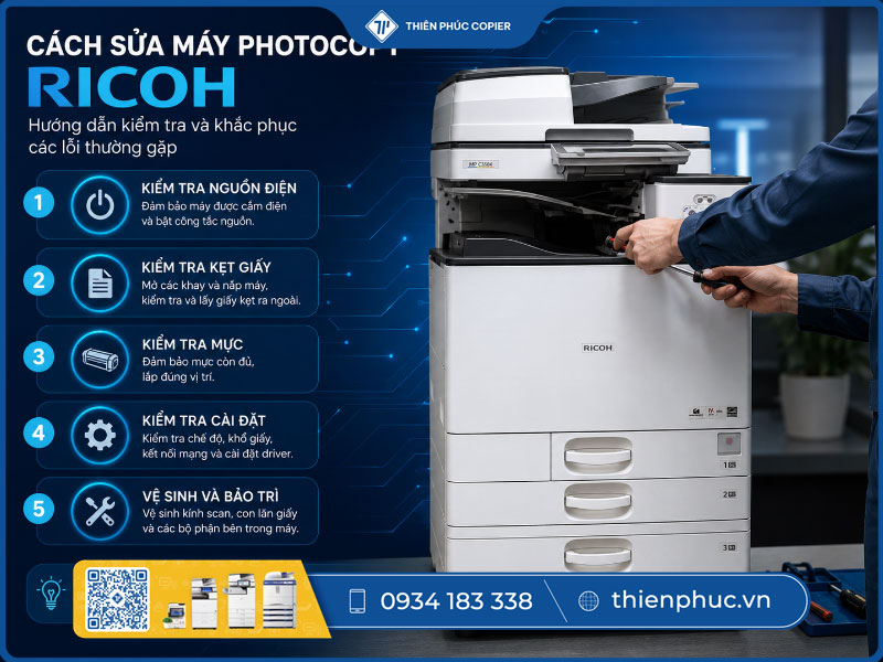 Cách sửa máy photocopy Ricoh