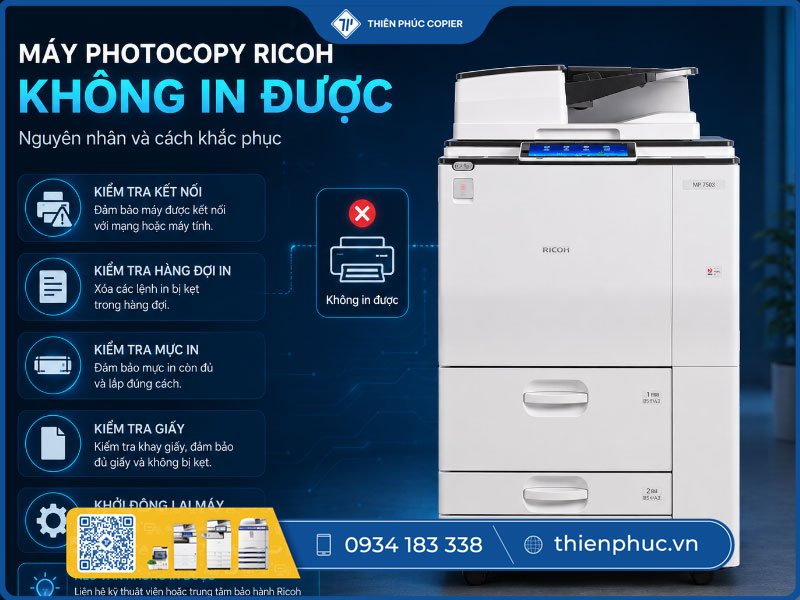 Máy photocopy Ricoh không in được