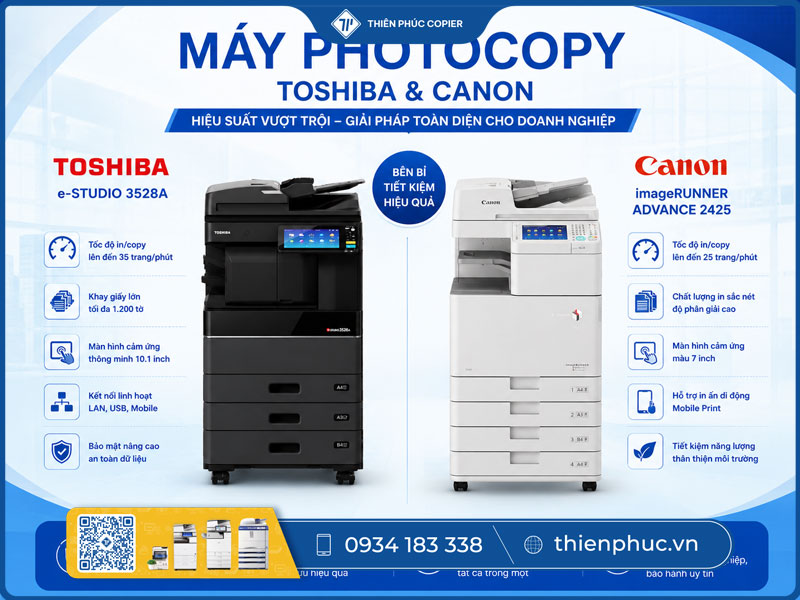 máy photocopy Toshiba và canon