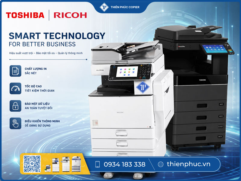 Nên chọn máy photocopy Toshiba và Ricoh 