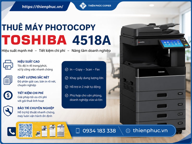 Thuê máy photocopy Toshiba 4518A