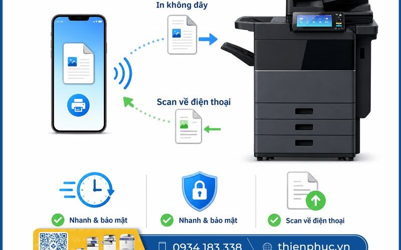 Kết nối điện thoại với máy photocopy Toshiba nhanh chóng